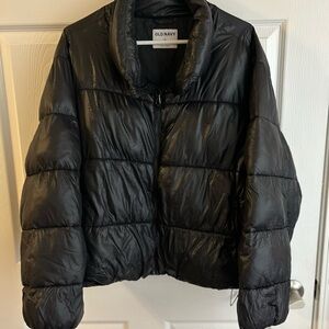 Old Navy Women's Charcoal Puffer Coat